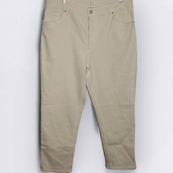 H&M Straight Leg High Waist Jeans in Cream size 14 - Picture 1 of 7
